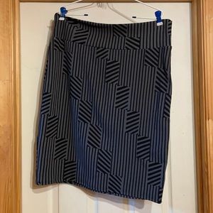 Women Black Patterned Skirt